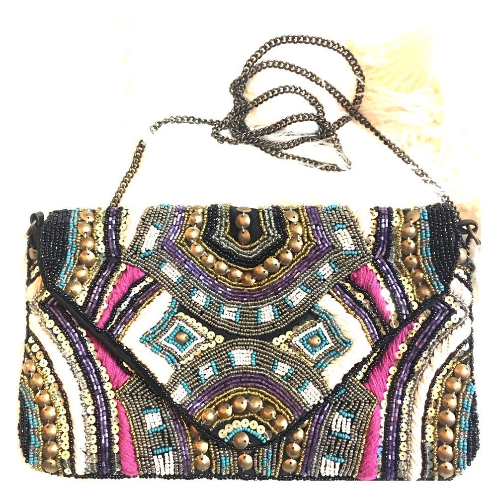 India Beaded crossbody  STUNNING Color